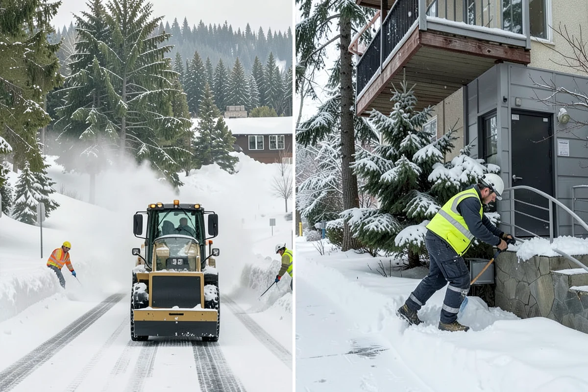Backhoe Snow Removal in Lyman, Skagit County, WA - Assess piled and compacted snow needing relocation