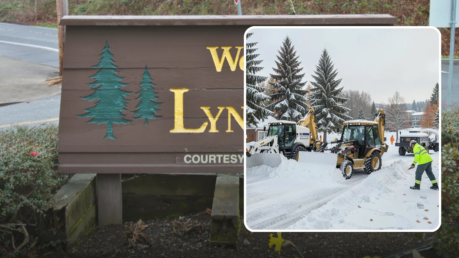 Backhoe Snow Removal in Lynnwood, Snohomish County, WA - Our backhoes tackle deep, packed, and piled snow that lighter equipment cannot move.