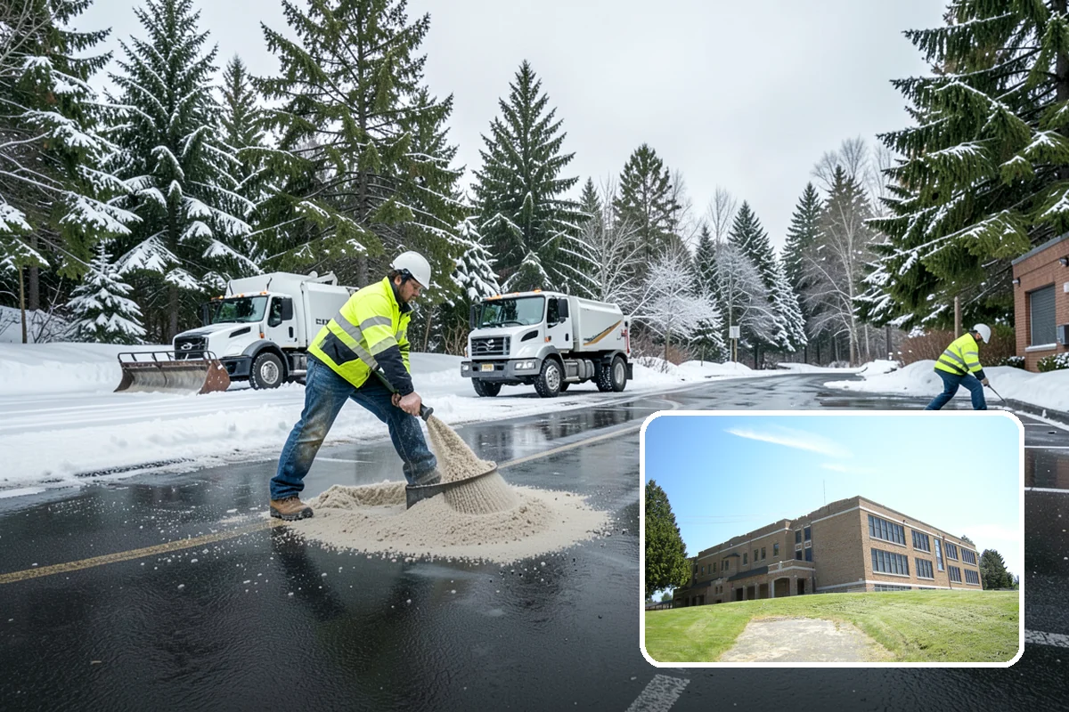 Backhoe Snow Removal in Maple Valley, King County, WA - Reach and force to move packed and piled snow