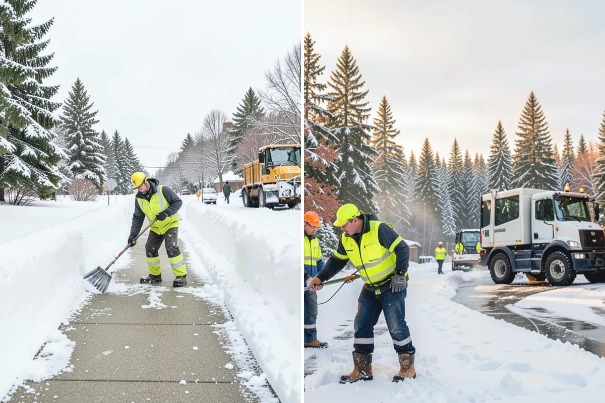 Backhoe Snow Removal in Marysville, Snohomish County, WA - Assess piled and compacted snow needing relocation