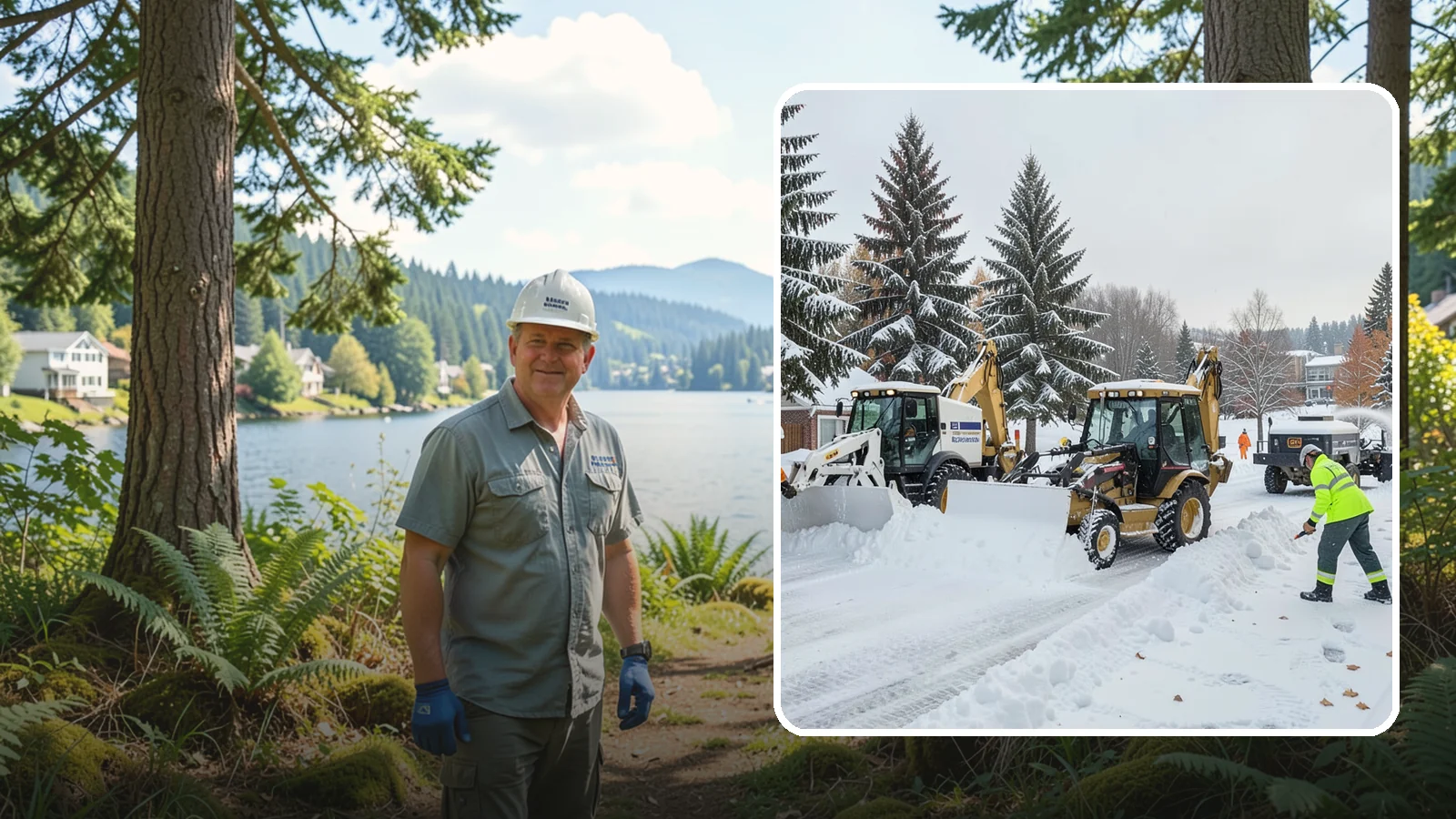 Backhoe Snow Removal in Milton, King County, WA - Our backhoes tackle deep, packed, and piled snow that lighter equipment cannot move.