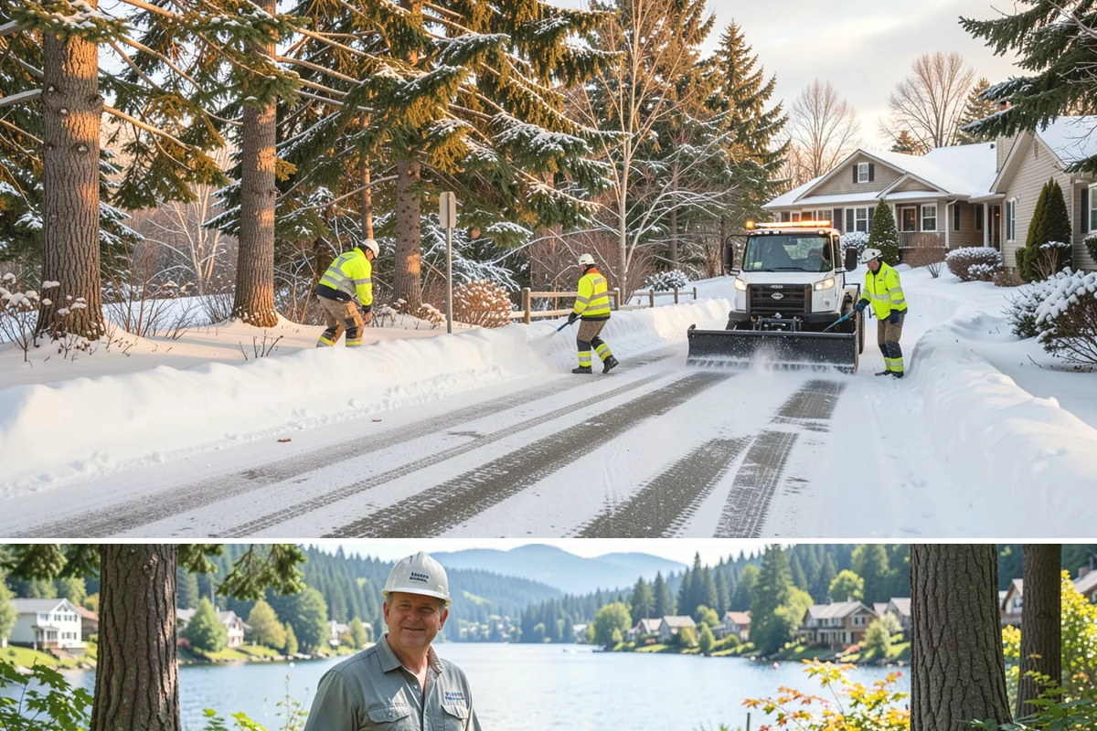 Backhoe Snow Removal in Milton, King County, WA - Backhoe snow removal is typically needed mid-to-late winter, from January through February, after piles build across a storm...