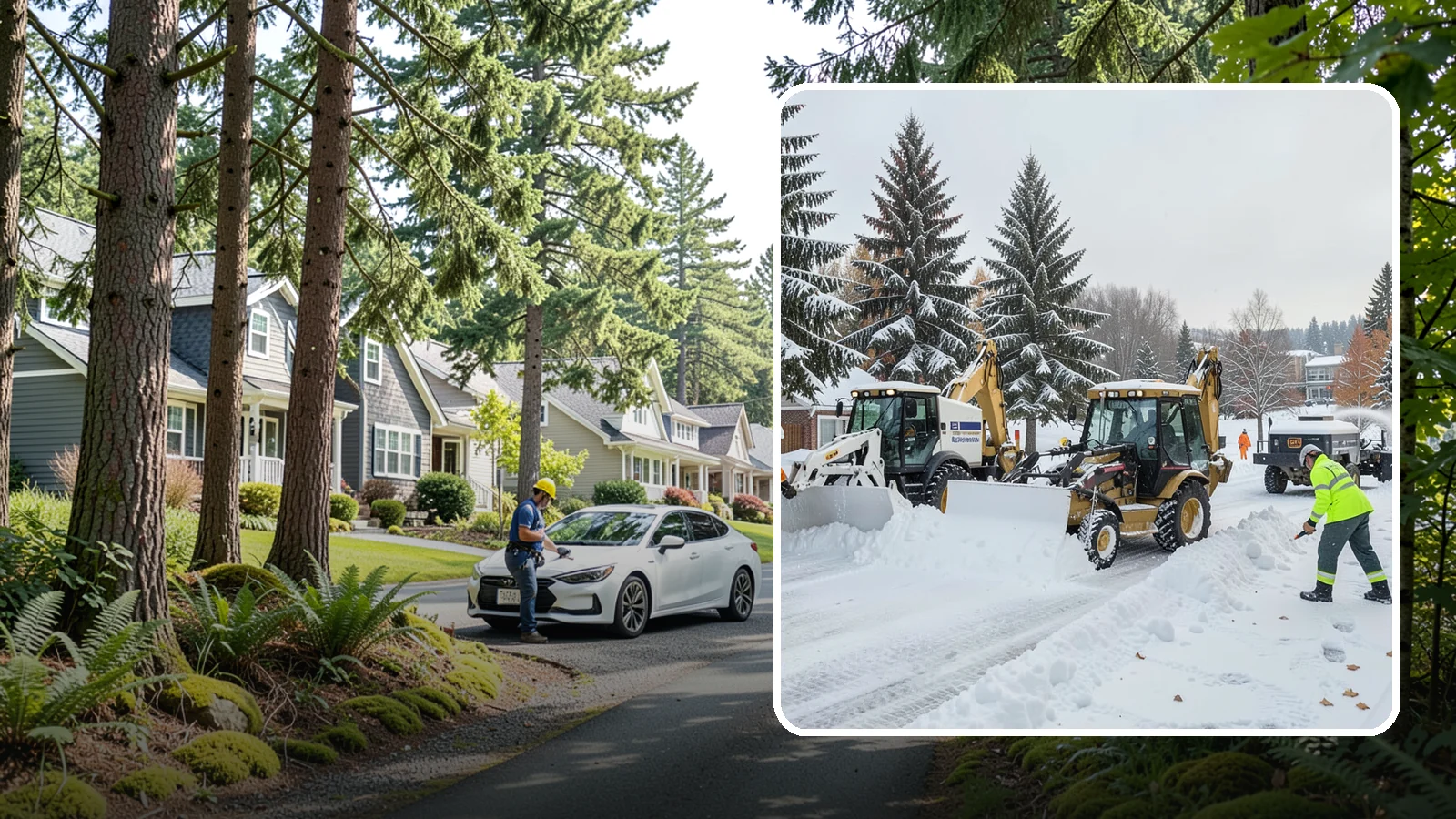 Backhoe Snow Removal in Normandy Park, King County, WA - Our backhoes tackle deep, packed, and piled snow that lighter equipment cannot move.