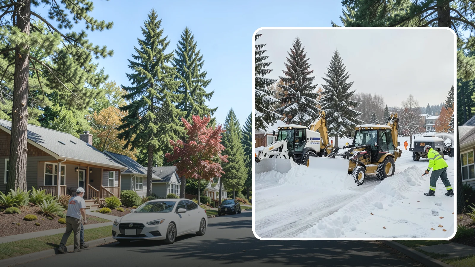 Backhoe Snow Removal in Orting, Pierce County, WA - Our backhoes tackle deep, packed, and piled snow that lighter equipment cannot move.