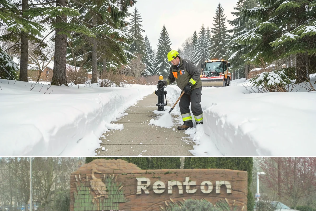 Backhoe Snow Removal in Renton, King County, WA - Backhoe snow removal is typically needed mid-to-late winter, from January through February, after piles build across a storm...