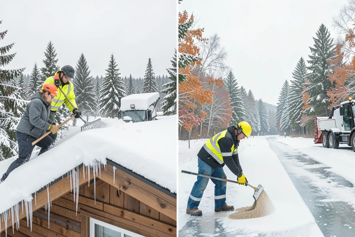 Backhoe Snow Removal in Ruston, Pierce County, WA - Assess piled and compacted snow needing relocation