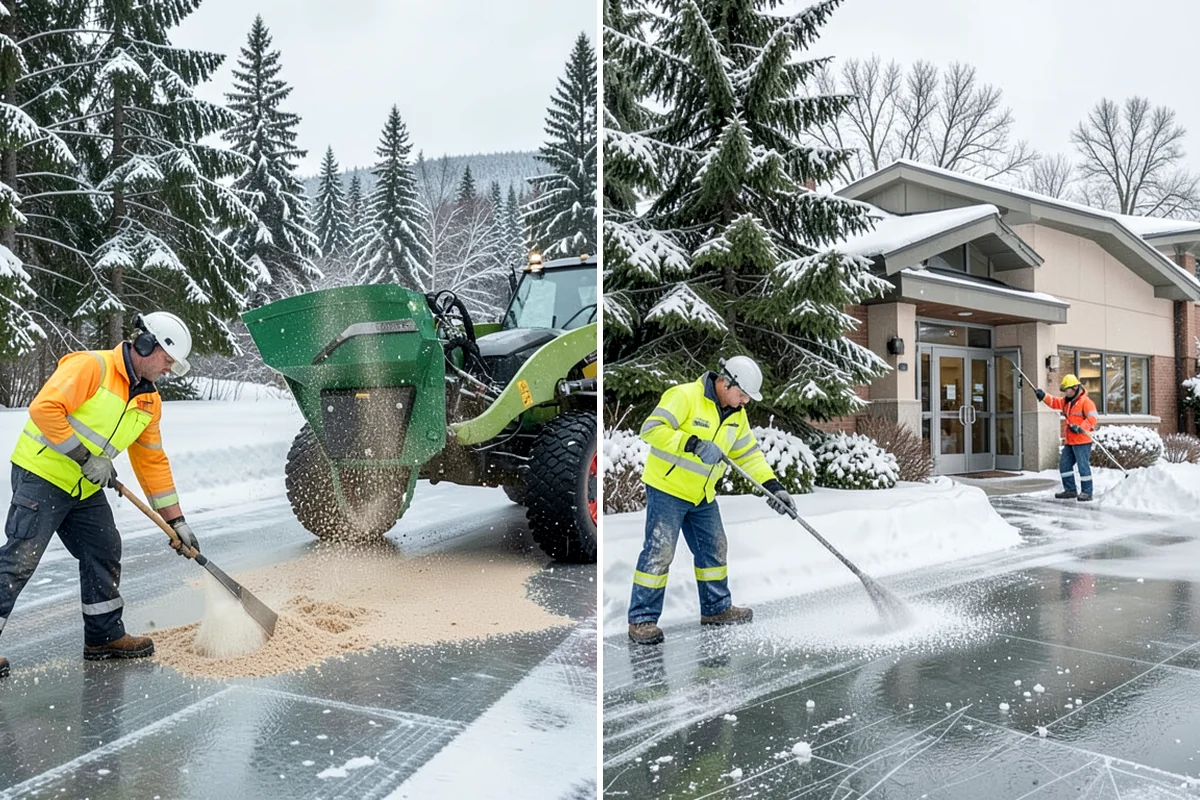 Backhoe Snow Removal in SeaTac, King County, WA - Assess piled and compacted snow needing relocation
