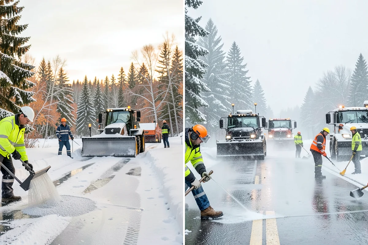 Backhoe Snow Removal in Seattle, King County, WA - Assess piled and compacted snow needing relocation