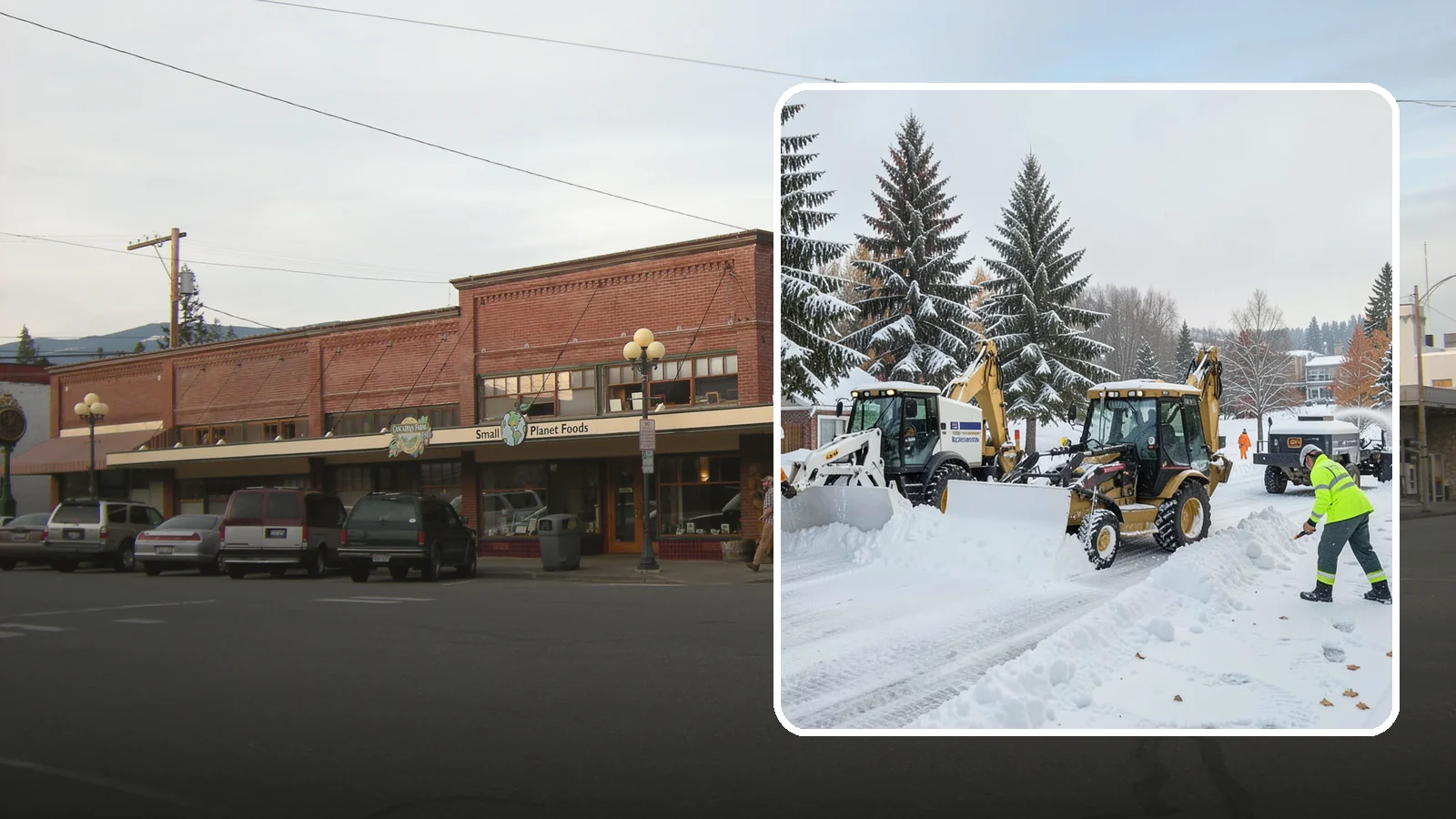 Backhoe Snow Removal in Sedro-Woolley, Skagit County, WA - Our backhoes tackle deep, packed, and piled snow that lighter equipment cannot move.