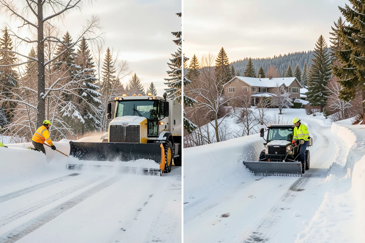 Backhoe Snow Removal in Sedro-Woolley, Skagit County, WA - Assess piled and compacted snow needing relocation