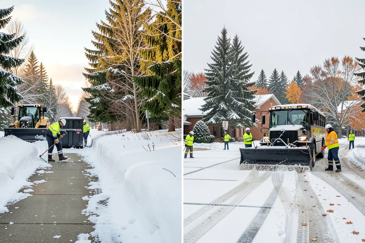 Backhoe Snow Removal in Shoreline, King County, WA - Assess piled and compacted snow needing relocation