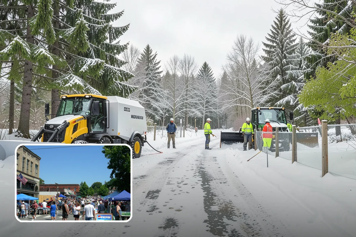 Backhoe Snow Removal in Snohomish, Snohomish County, WA - Reach and force to move packed and piled snow
