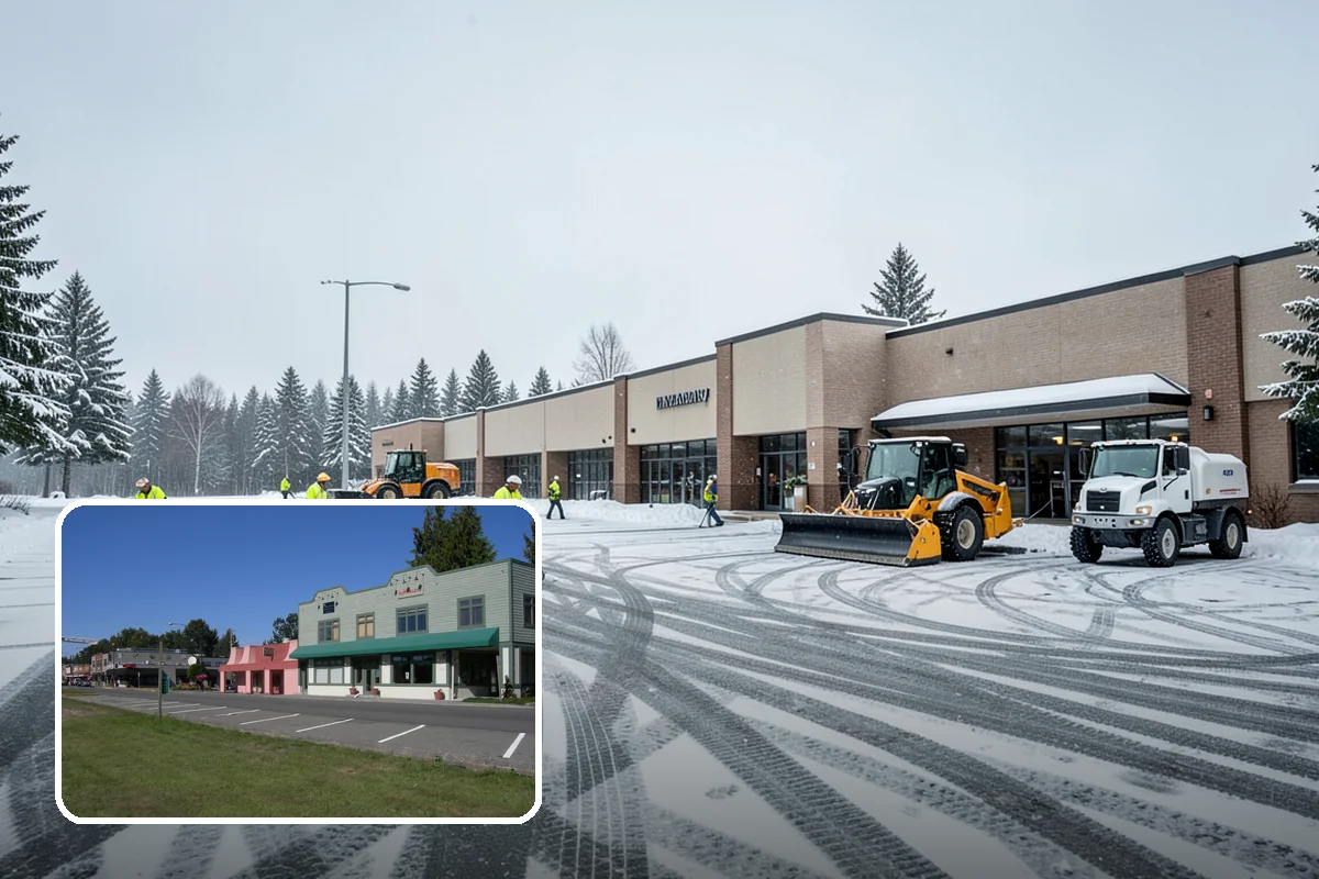 Backhoe Snow Removal in Snoqualmie, King County, WA - Reach and force to move packed and piled snow