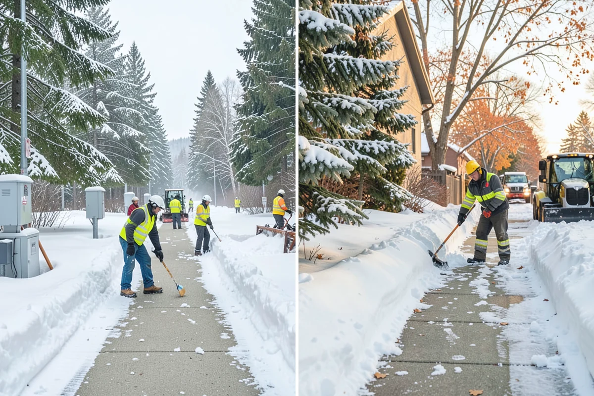 Backhoe Snow Removal in South Prairie, Pierce County, WA - Assess piled and compacted snow needing relocation