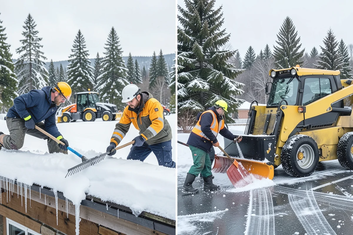 Backhoe Snow Removal in Sumner, Pierce County, WA - Assess piled and compacted snow needing relocation