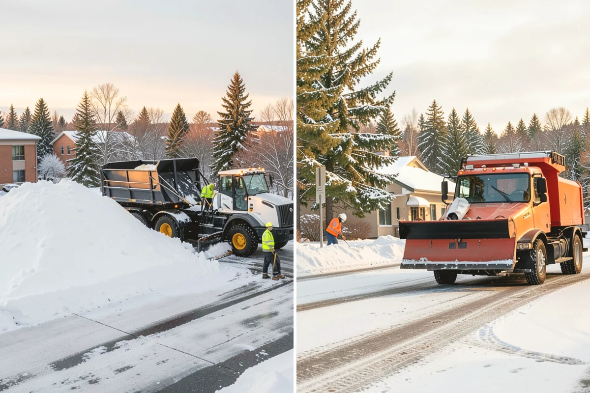 Backhoe Snow Removal in University Place, Pierce County, WA - Assess piled and compacted snow needing relocation