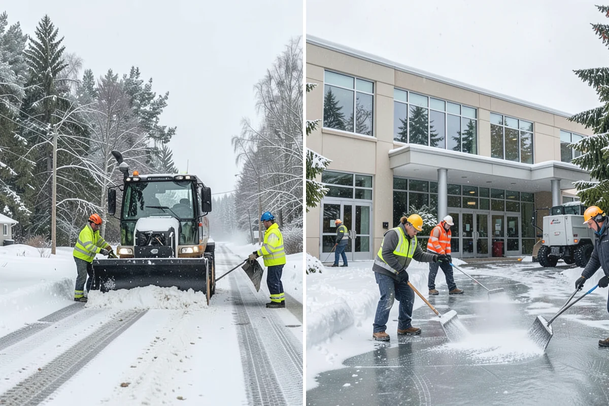 Backhoe Snow Removal in Wilkeson, Pierce County, WA - Assess piled and compacted snow needing relocation
