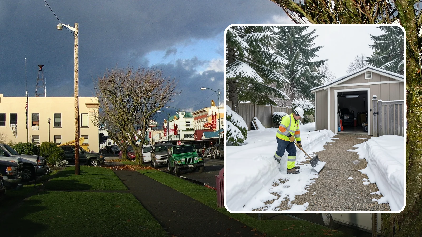 Backyard Walkway Clearing in Arlington, Snohomish County, WA - We open backyard paths to sheds, gates, and utility areas that homeowners still need to reach after a snowfall.