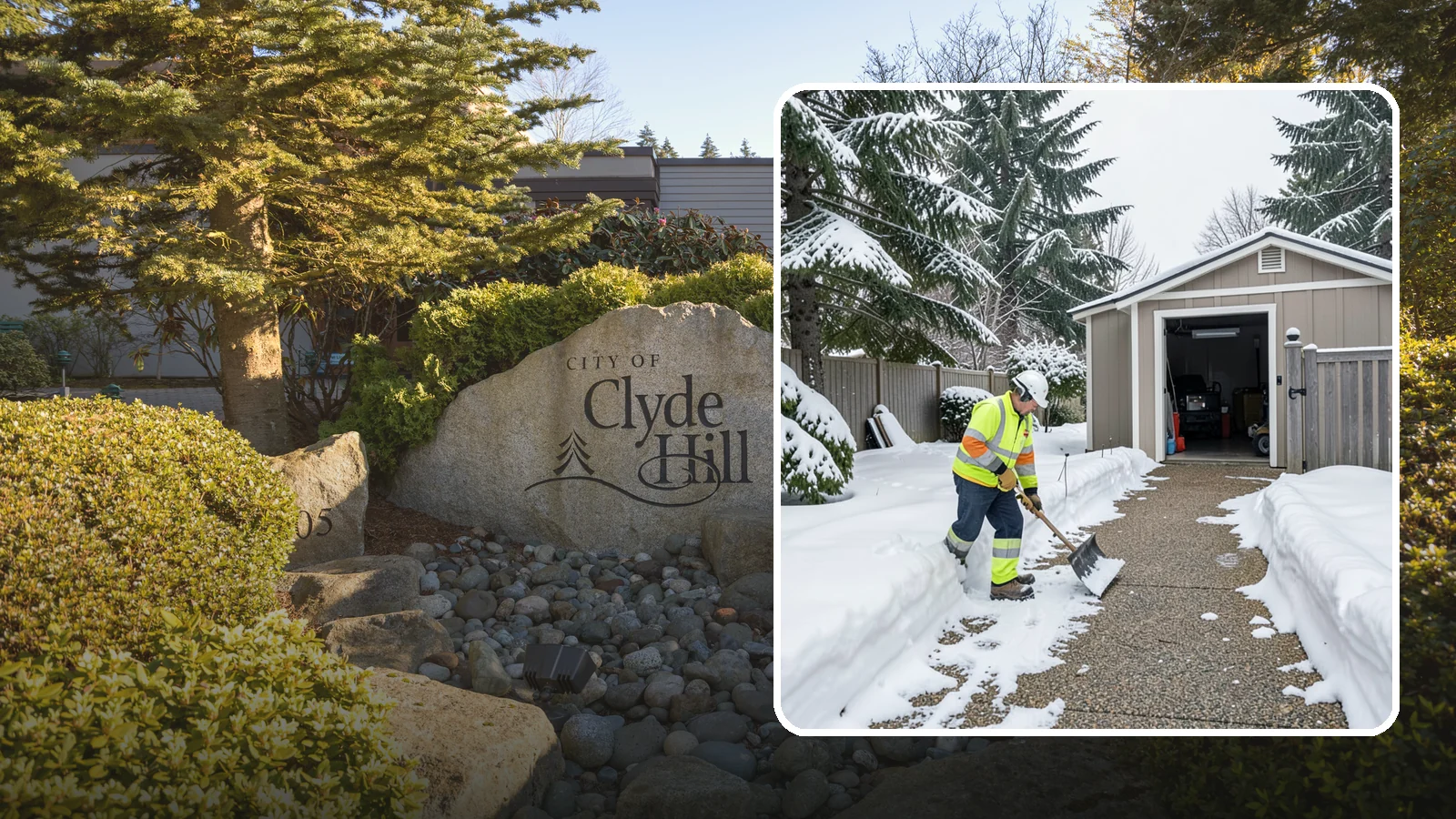 Backyard Walkway Clearing in Clyde Hill, King County, WA - We open backyard paths to sheds, gates, and utility areas that homeowners still need to reach after a snowfall.