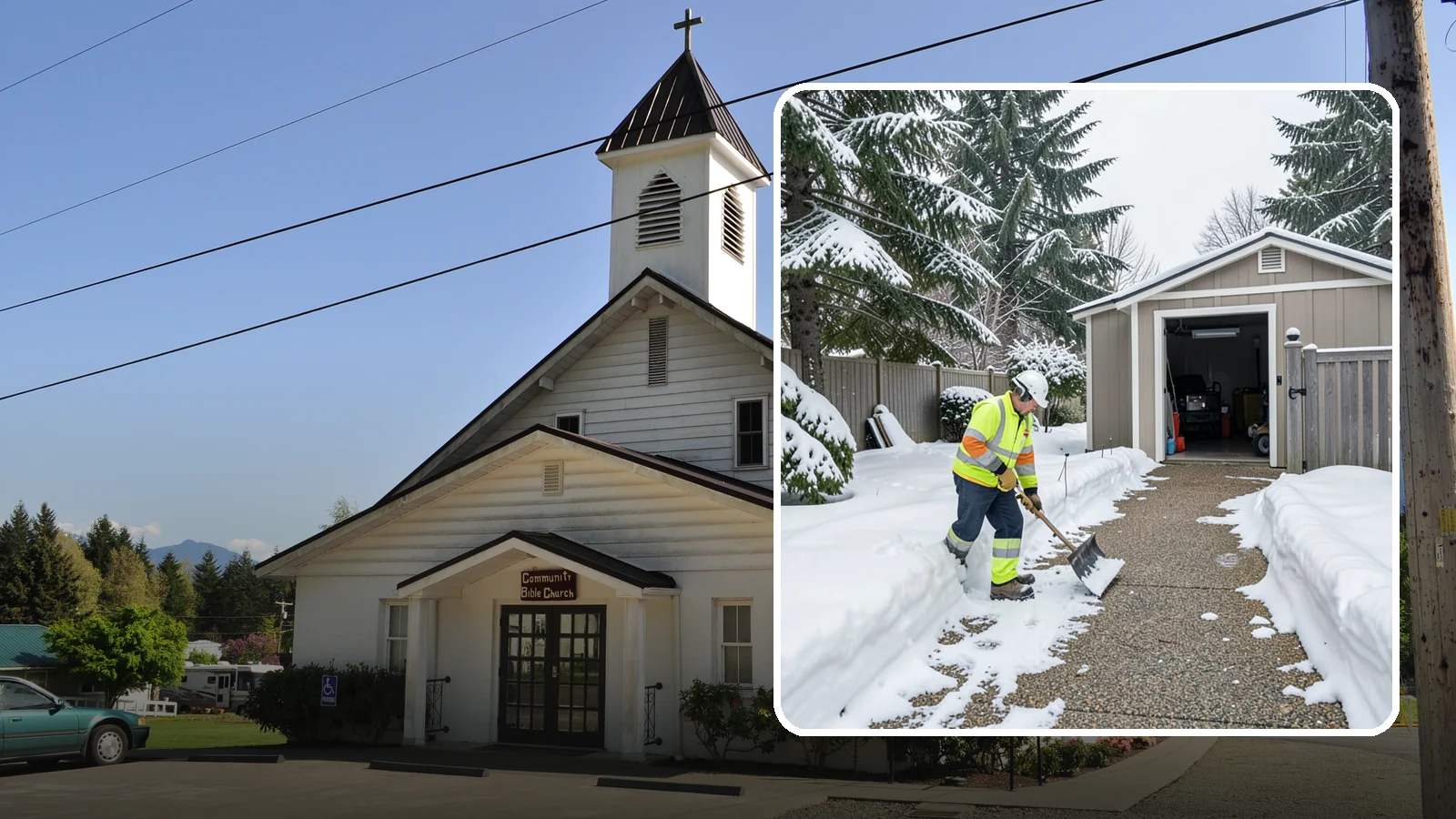 Backyard Walkway Clearing in Concrete, Skagit County, WA - We open backyard paths to sheds, gates, and utility areas that homeowners still need to reach after a snowfall.