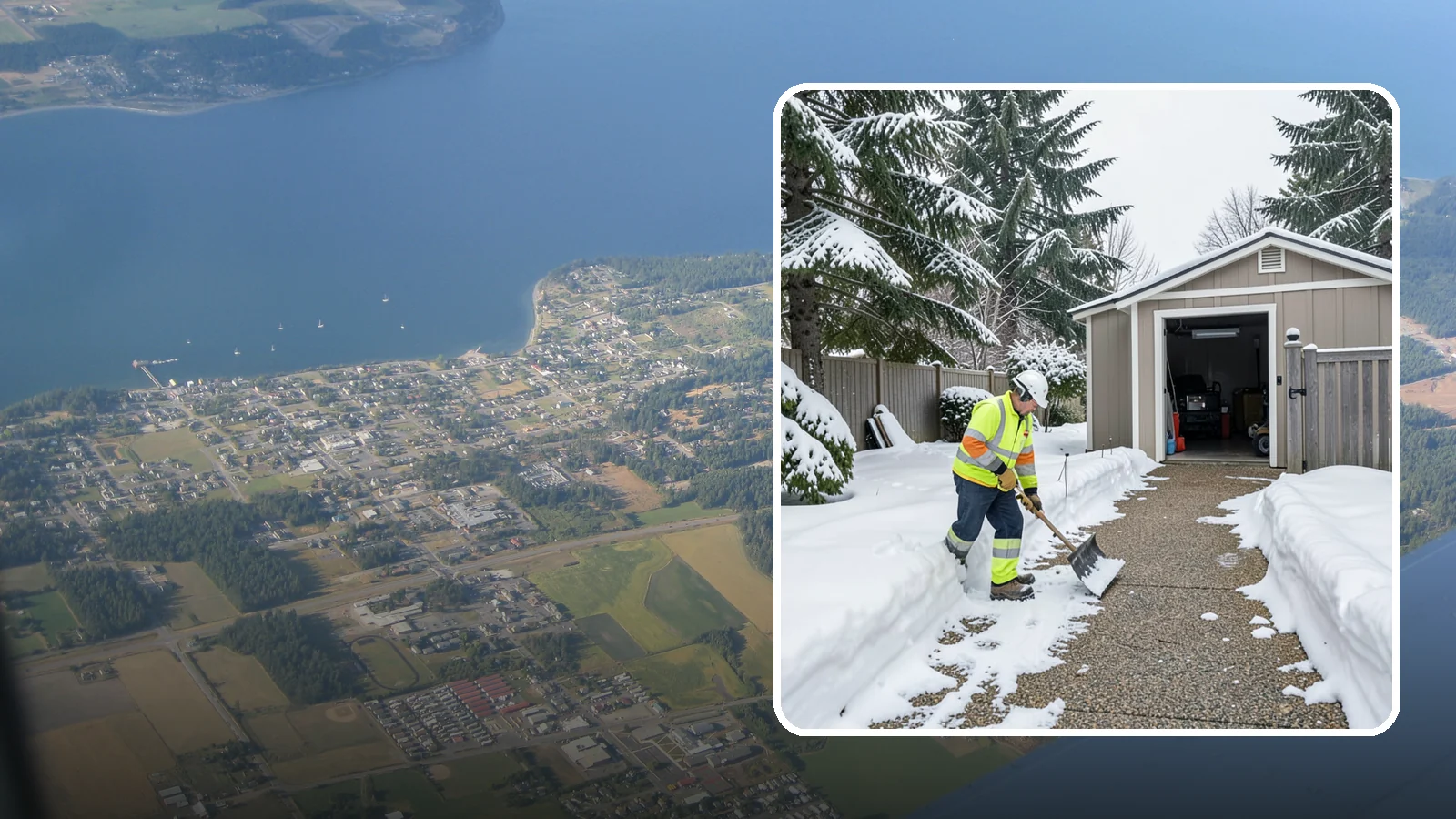 Backyard Walkway Clearing in Coupeville, Island County, WA - We open backyard paths to sheds, gates, and utility areas that homeowners still need to reach after a snowfall.