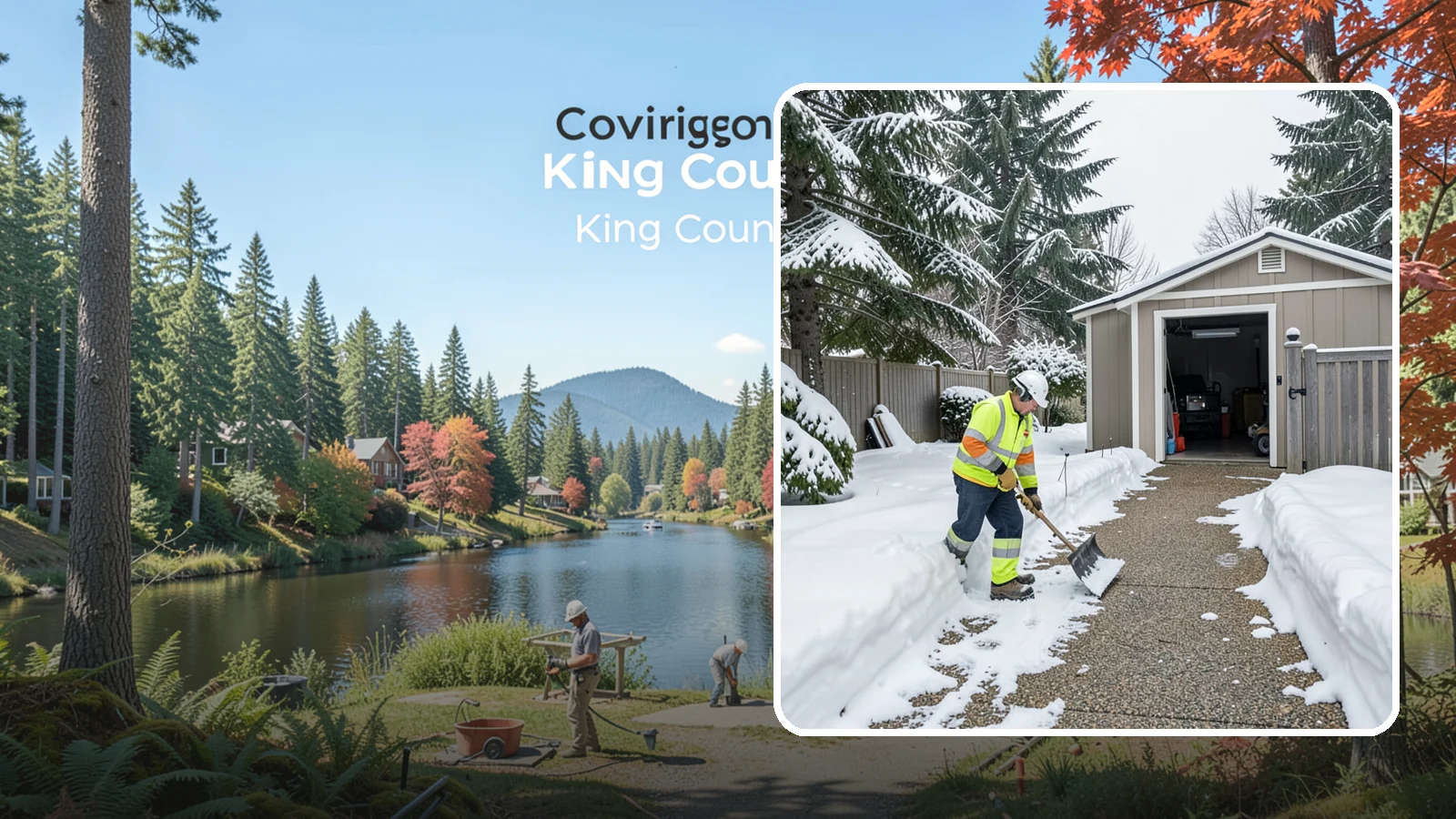 Backyard Walkway Clearing in Covington, King County, WA - We open backyard paths to sheds, gates, and utility areas that homeowners still need to reach after a snowfall.