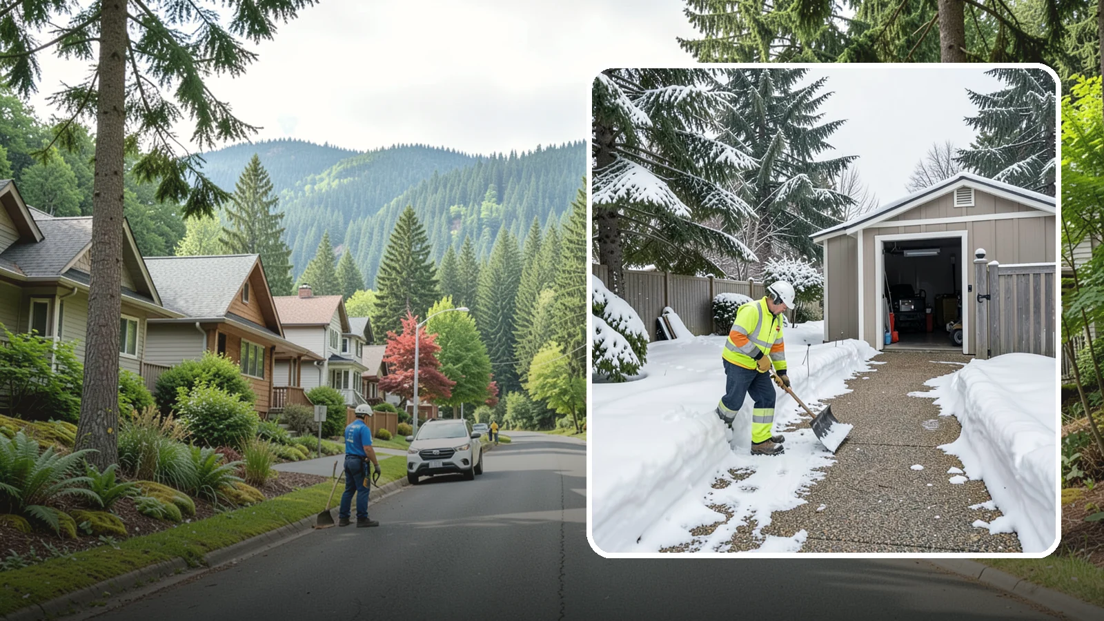 Backyard Walkway Clearing in Darrington, Snohomish County, WA - We open backyard paths to sheds, gates, and utility areas that homeowners still need to reach after a snowfall.