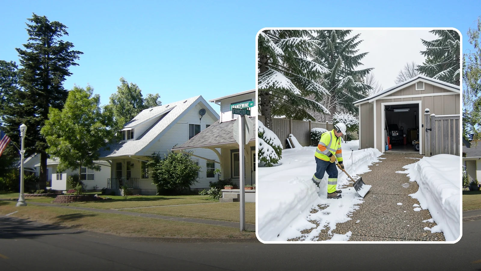 Backyard Walkway Clearing in DuPont, Pierce County, WA - We open backyard paths to sheds, gates, and utility areas that homeowners still need to reach after a snowfall.