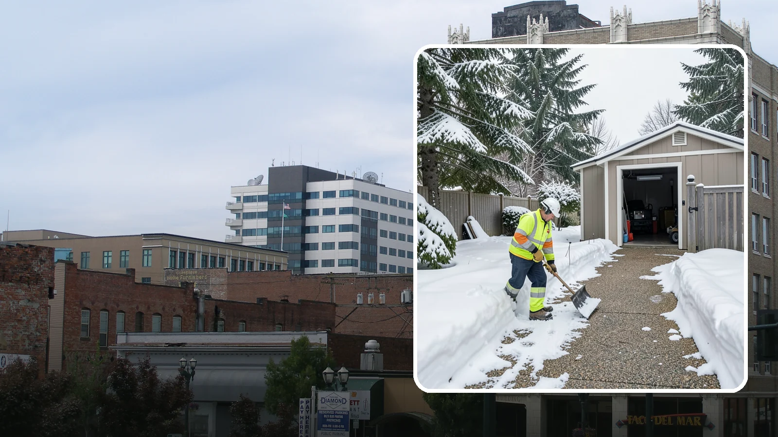Backyard Walkway Clearing in Everett, Snohomish County, WA - We open backyard paths to sheds, gates, and utility areas that homeowners still need to reach after a snowfall.