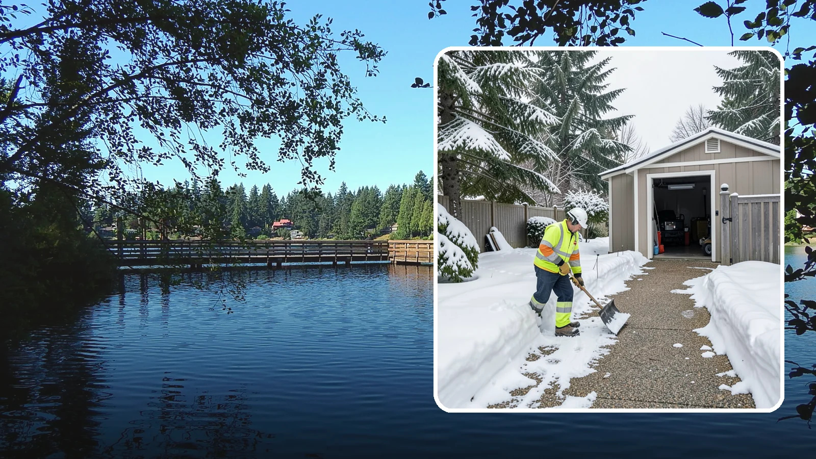 Backyard Walkway Clearing in Federal Way, King County, WA - We open backyard paths to sheds, gates, and utility areas that homeowners still need to reach after a snowfall.