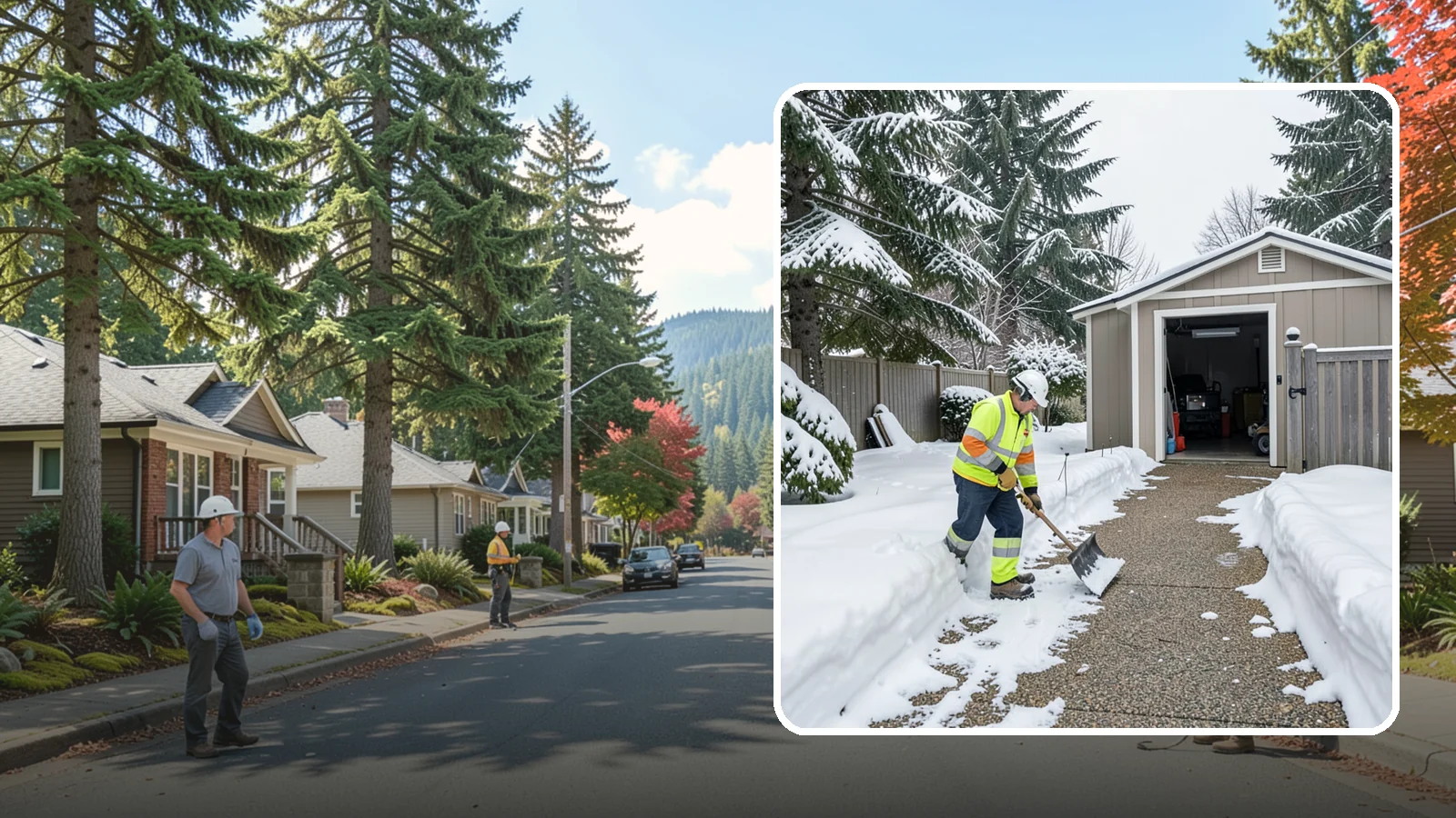 Backyard Walkway Clearing in Hunts Point, King County, WA - We open backyard paths to sheds, gates, and utility areas that homeowners still need to reach after a snowfall.