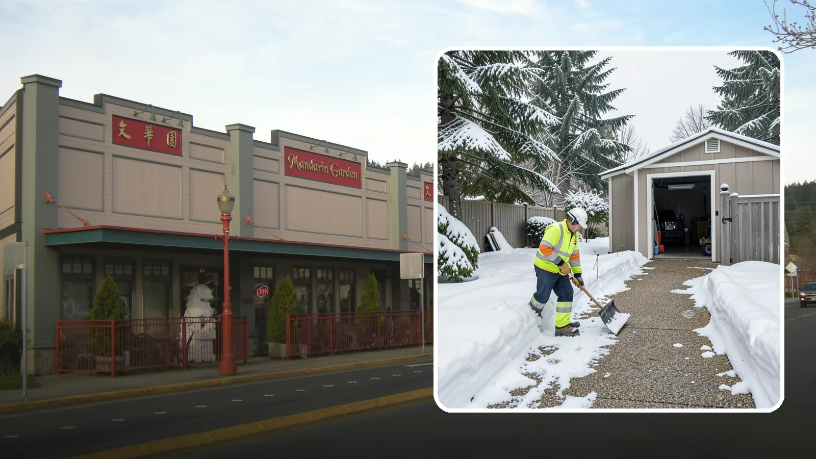 Backyard Walkway Clearing in Issaquah, King County, WA - We open backyard paths to sheds, gates, and utility areas that homeowners still need to reach after a snowfall.