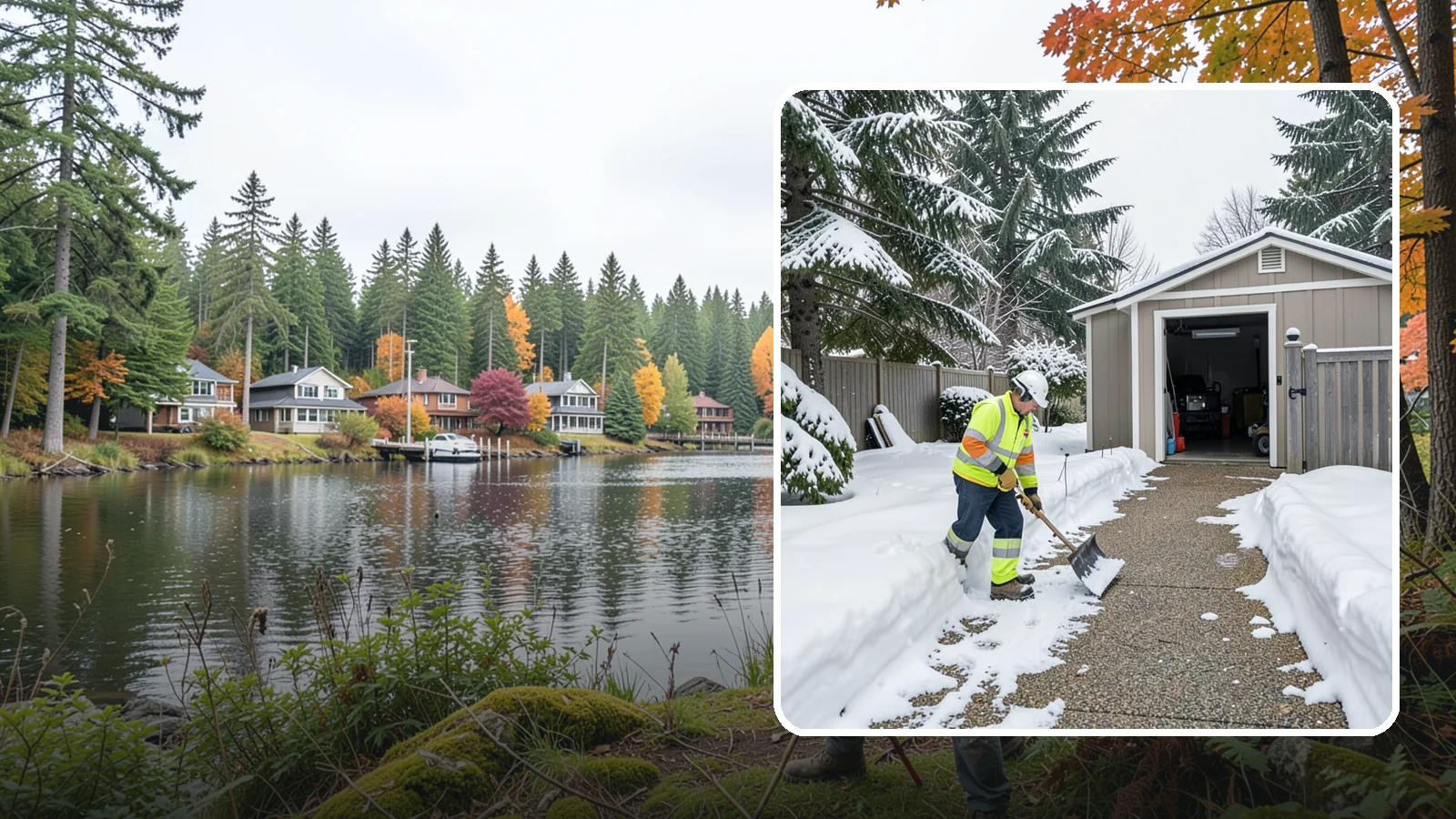 Backyard Walkway Clearing in La Conner, Skagit County, WA - We open backyard paths to sheds, gates, and utility areas that homeowners still need to reach after a snowfall.