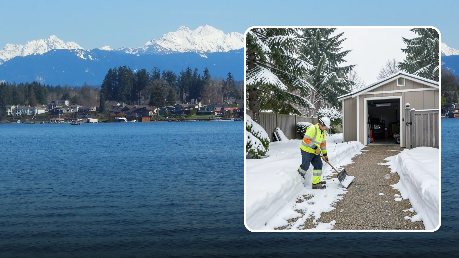 Backyard Walkway Clearing in Lake Stevens, Snohomish County, WA - We open backyard paths to sheds, gates, and utility areas that homeowners still need to reach after a snowfall.
