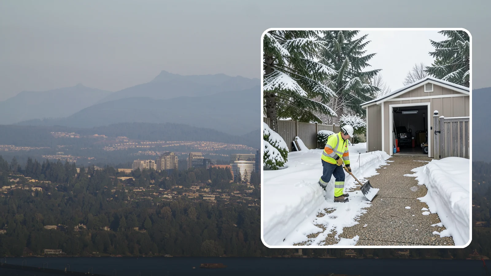 Backyard Walkway Clearing in Medina, King County, WA - We open backyard paths to sheds, gates, and utility areas that homeowners still need to reach after a snowfall.