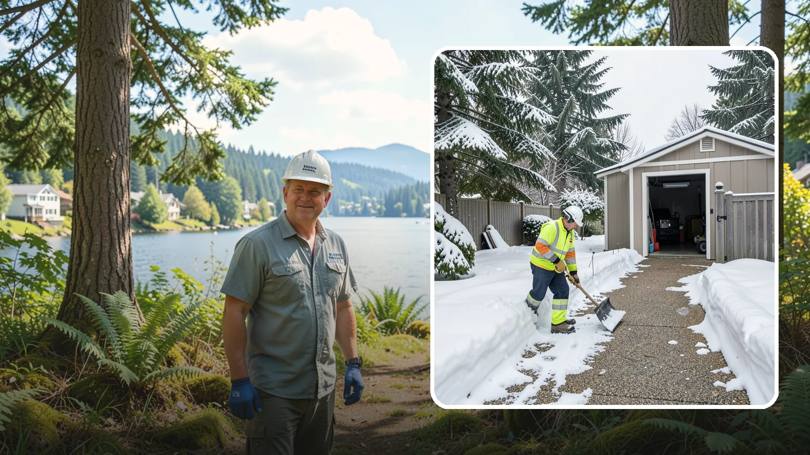 Backyard Walkway Clearing in Milton, King County, WA - We open backyard paths to sheds, gates, and utility areas that homeowners still need to reach after a snowfall.