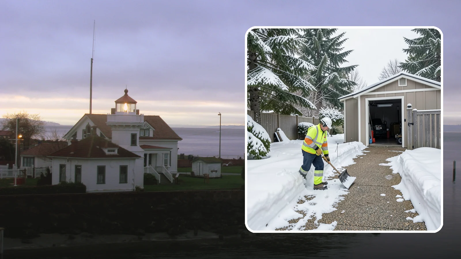 Backyard Walkway Clearing in Mukilteo, Snohomish County, WA - We open backyard paths to sheds, gates, and utility areas that homeowners still need to reach after a snowfall.