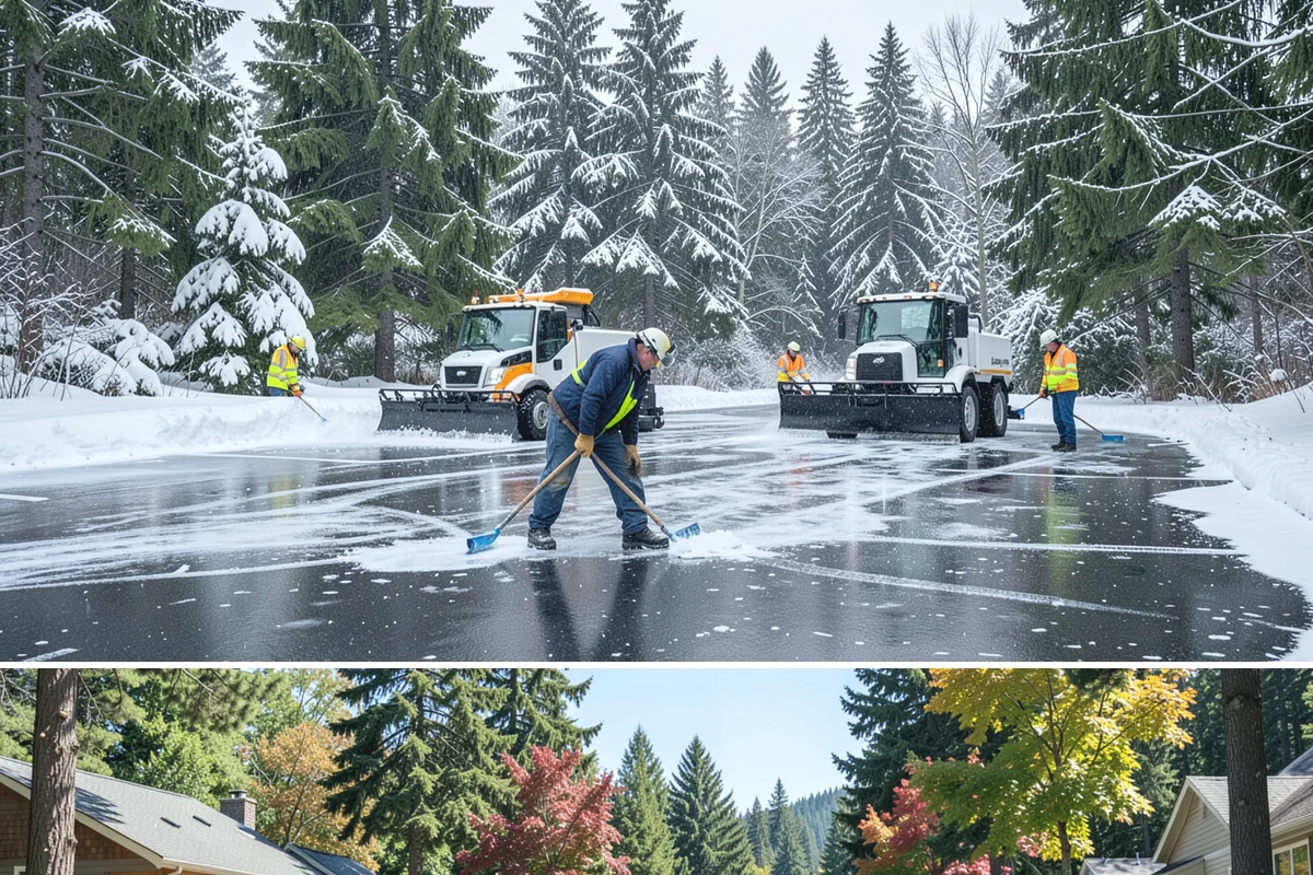Backyard Walkway Clearing in Orting, Pierce County, WA - Backyard paths matter most through the deep-winter weeks when shaded, tree-lined routes stay frozen long after open areas clear.