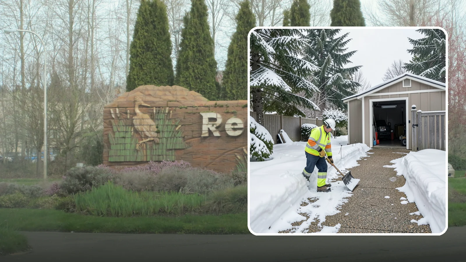 Backyard Walkway Clearing in Renton, King County, WA - We open backyard paths to sheds, gates, and utility areas that homeowners still need to reach after a snowfall.