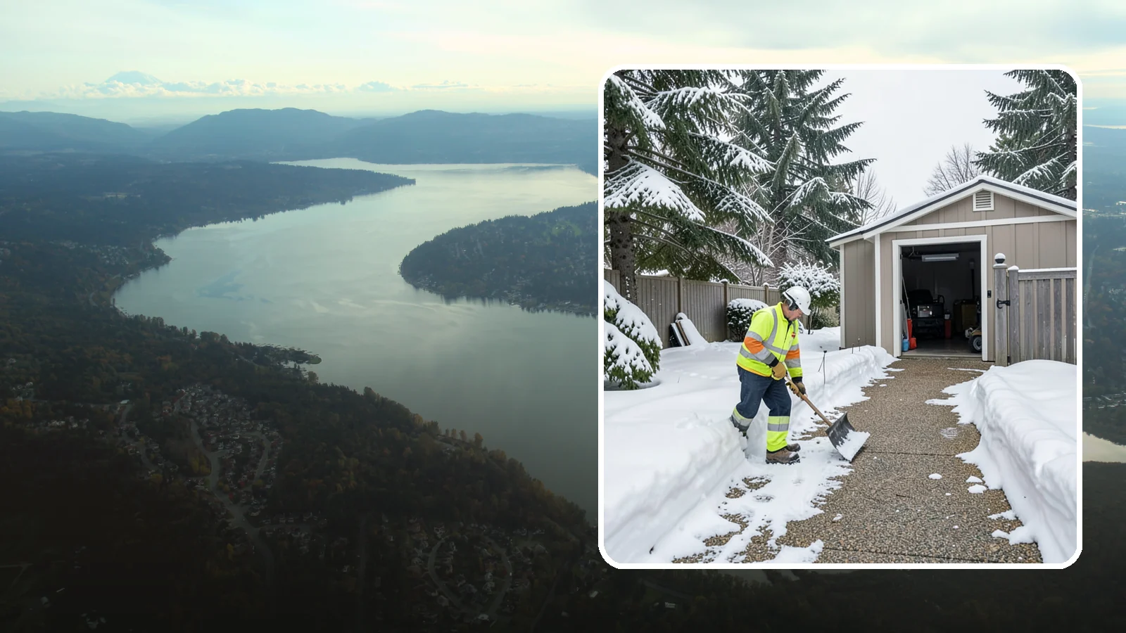 Backyard Walkway Clearing in Sammamish, King County, WA - We open backyard paths to sheds, gates, and utility areas that homeowners still need to reach after a snowfall.