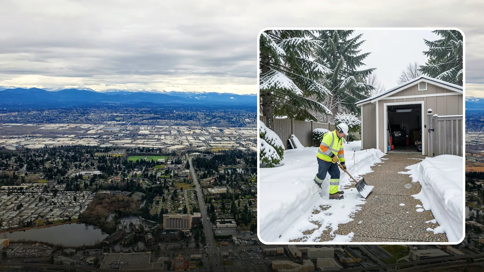 Backyard Walkway Clearing in SeaTac, King County, WA - We open backyard paths to sheds, gates, and utility areas that homeowners still need to reach after a snowfall.