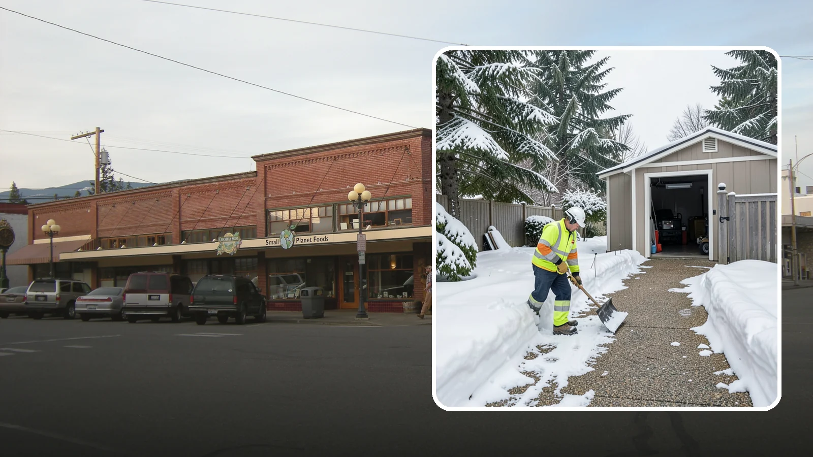 Backyard Walkway Clearing in Sedro-Woolley, Skagit County, WA - We open backyard paths to sheds, gates, and utility areas that homeowners still need to reach after a snowfall.