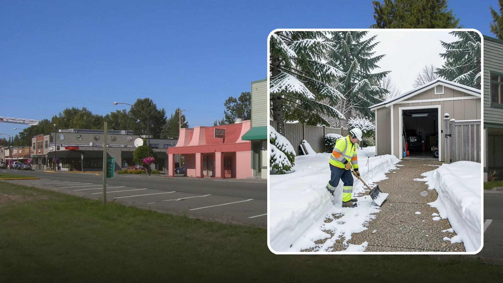 Backyard Walkway Clearing in Snoqualmie, King County, WA - We open backyard paths to sheds, gates, and utility areas that homeowners still need to reach after a snowfall.