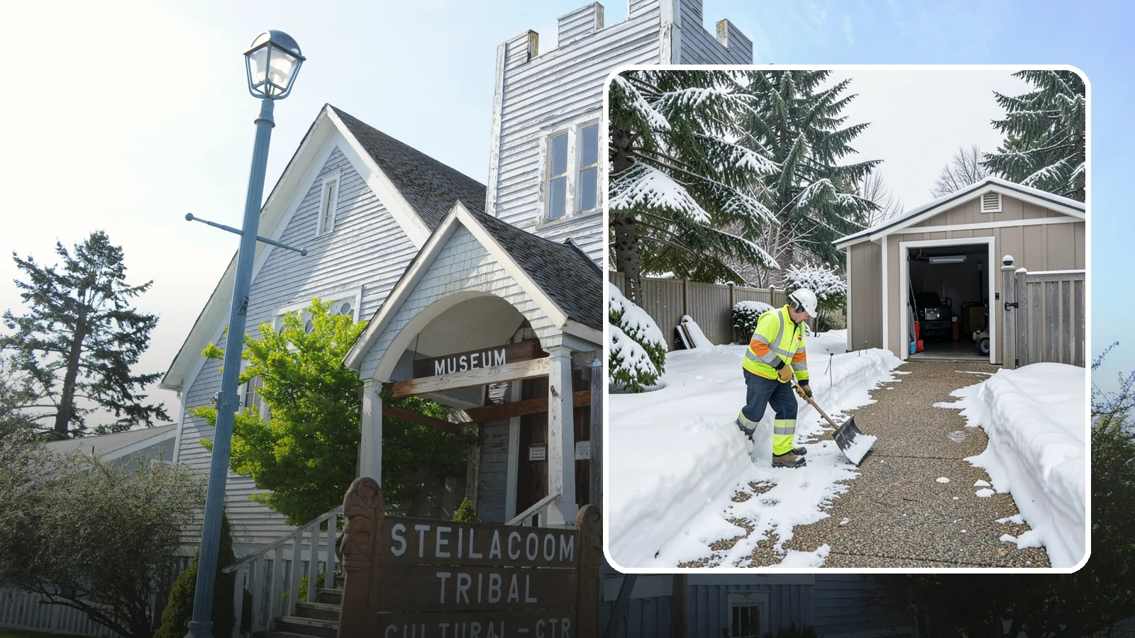 Backyard Walkway Clearing in Steilacoom, Pierce County, WA - We open backyard paths to sheds, gates, and utility areas that homeowners still need to reach after a snowfall.