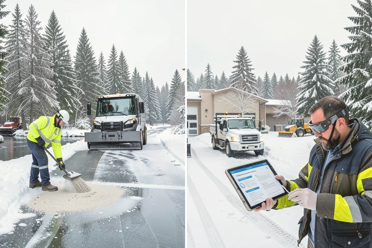 Bank Branch Snow Removal in Algona, King County, WA - Identify drive-through lanes, ATM pads, and the entrance walk