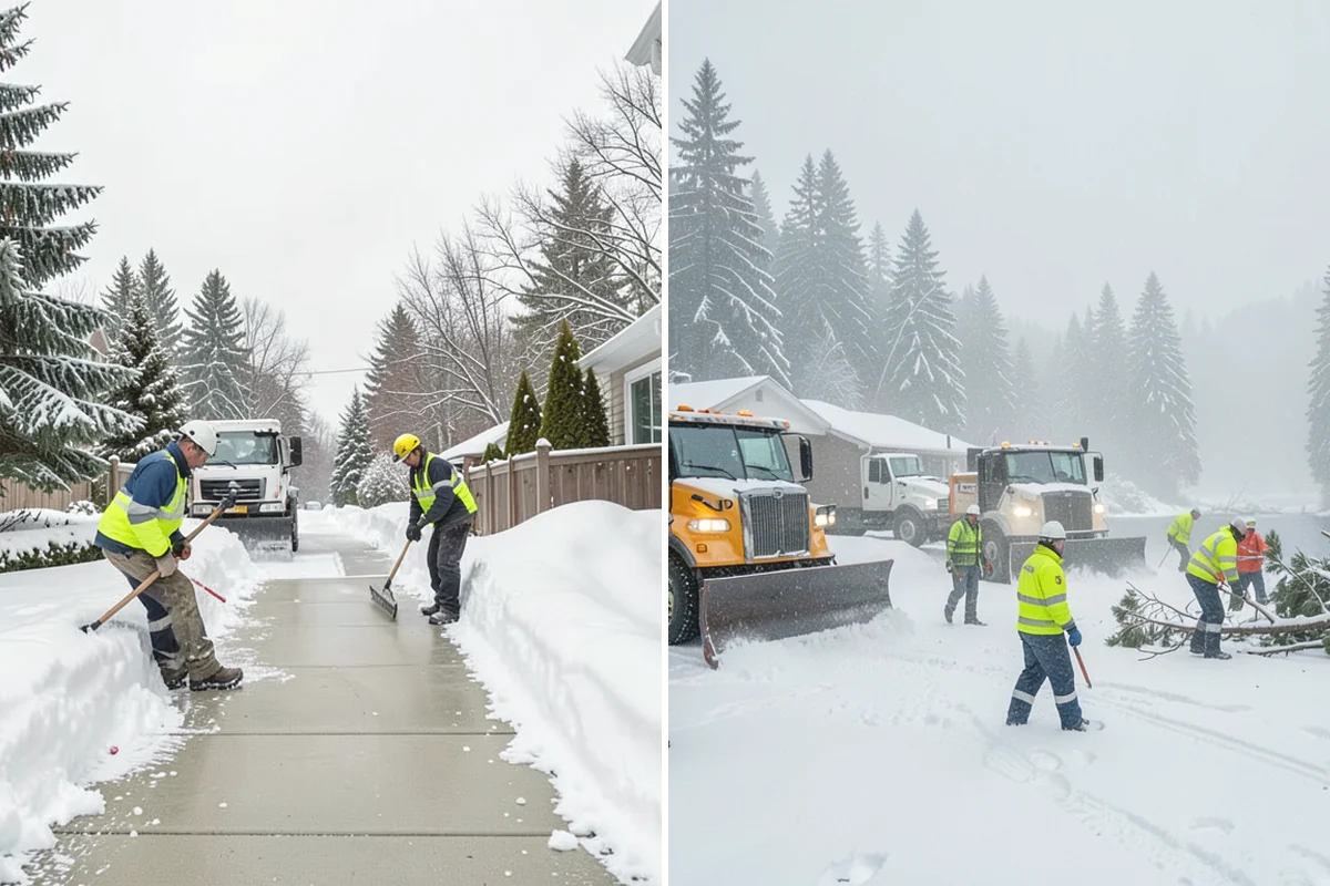 Bank Branch Snow Removal in Anacortes, Skagit County, WA - Identify drive-through lanes, ATM pads, and the entrance walk