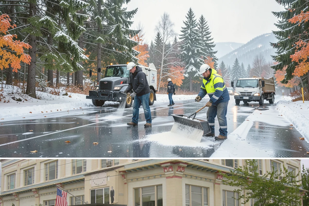 Bank Branch Snow Removal in Anacortes, Skagit County, WA - Branch demand concentrates in December through February around short lowland cold snaps.