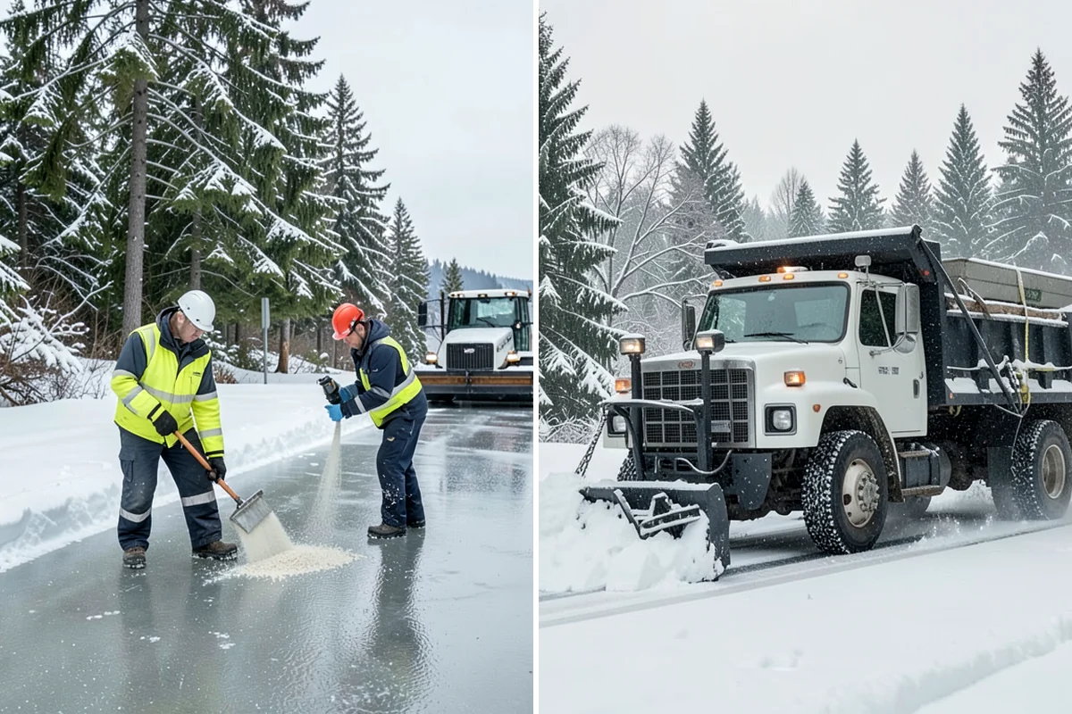 Bank Branch Snow Removal in Arlington, Snohomish County, WA - Identify drive-through lanes, ATM pads, and the entrance walk