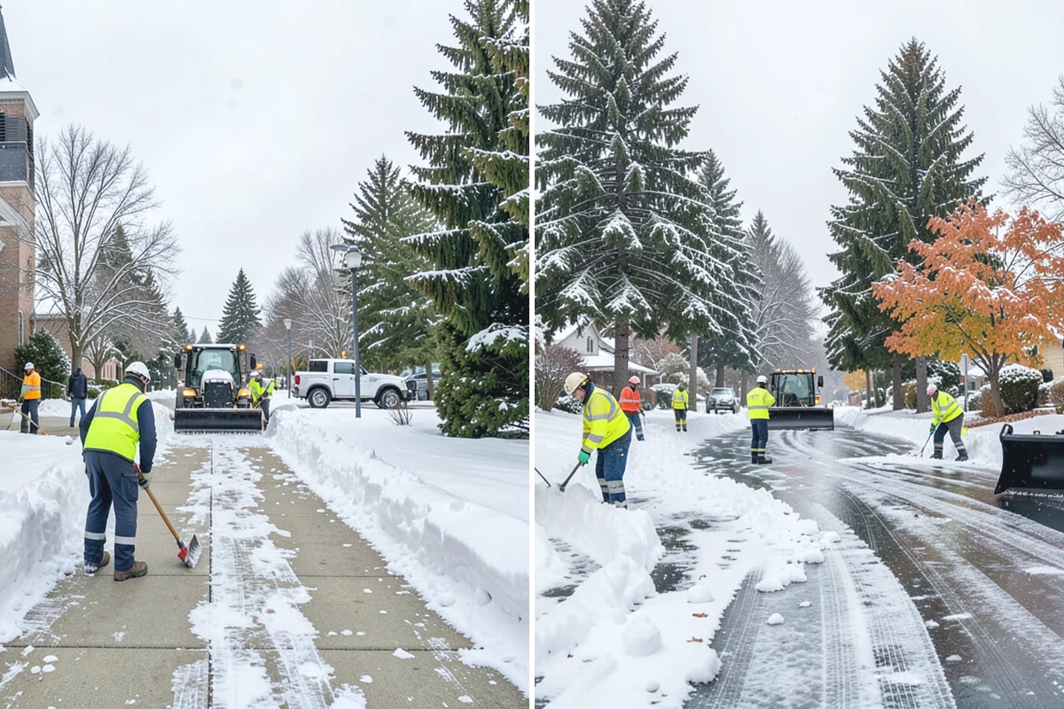 Bank Branch Snow Removal in Auburn, King County, WA - Identify drive-through lanes, ATM pads, and the entrance walk