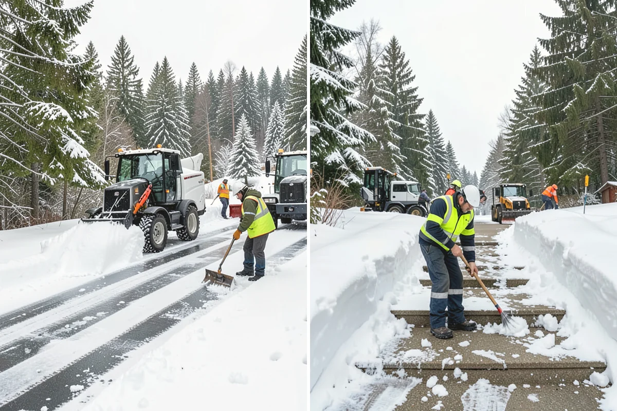 Bank Branch Snow Removal in Black Diamond, King County, WA - Identify drive-through lanes, ATM pads, and the entrance walk
